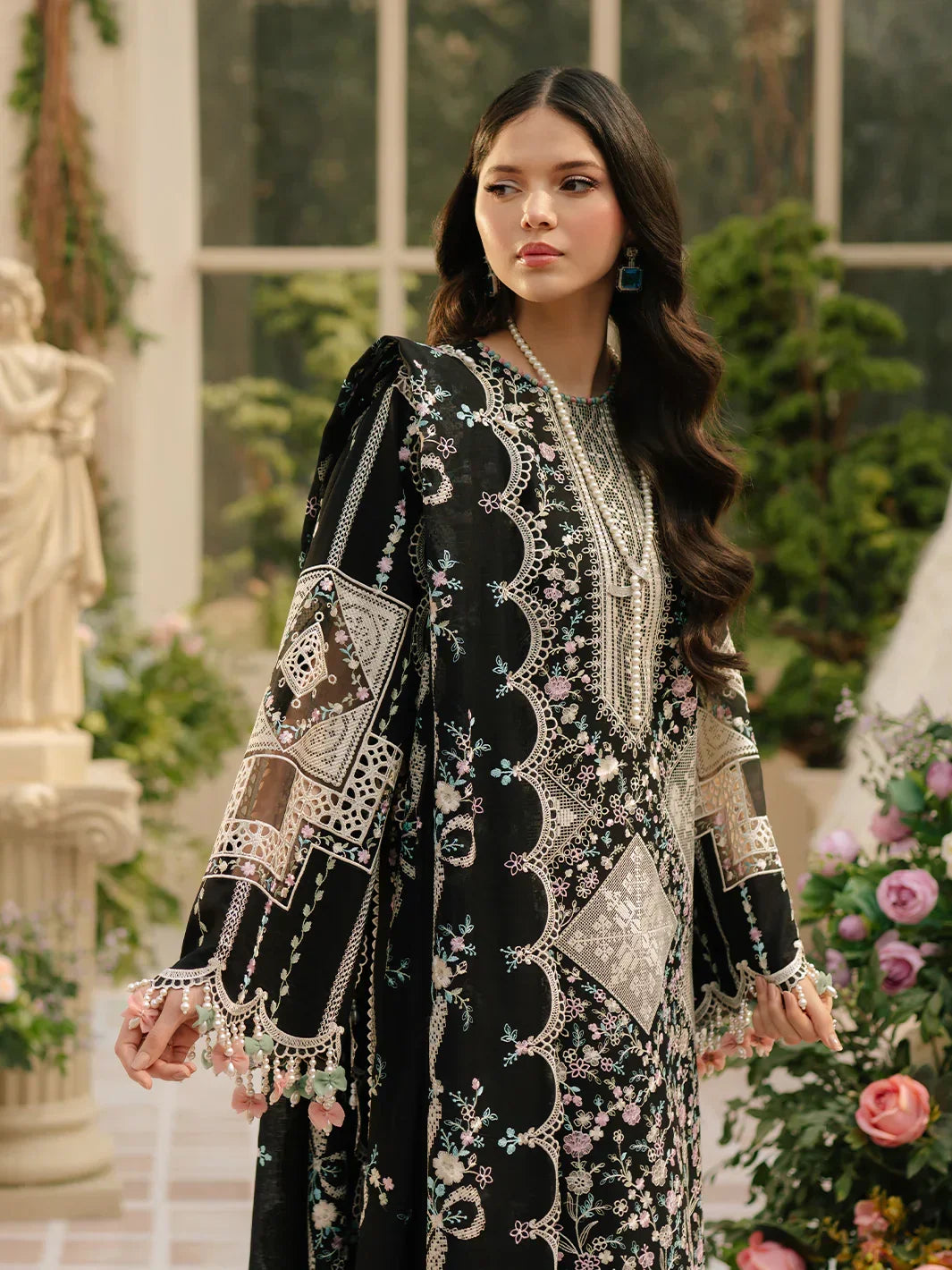 3PC UNSTITCHED LAWN SUIT - ANS385