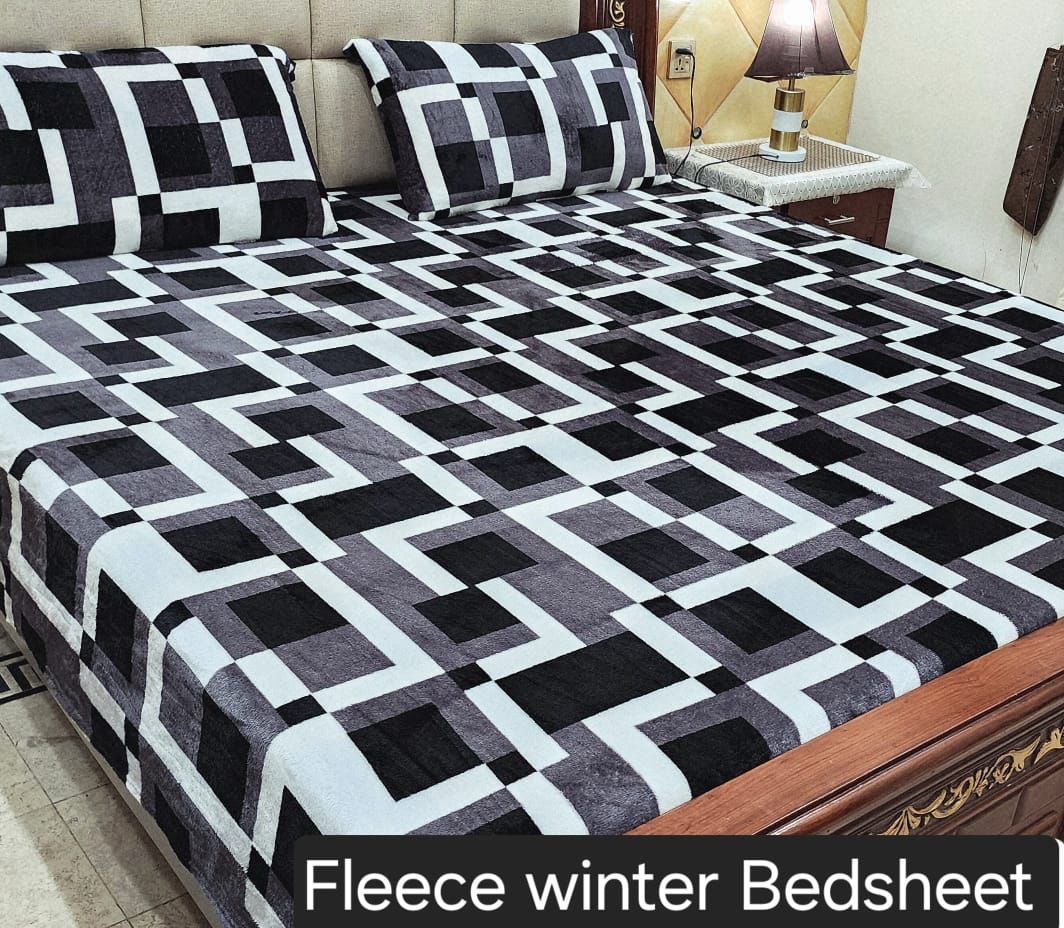Winter Special Fleece King Size Bedsheet - B