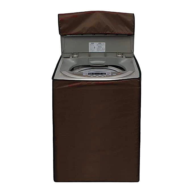 Zip Open Close Waterproof Top Loaded Washing Machine Cover (Brown Color - All Sizes Available)