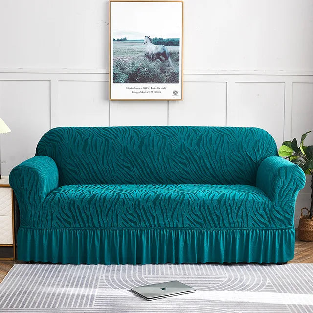 Zebra Velvet Sofa Covers (Zinc)