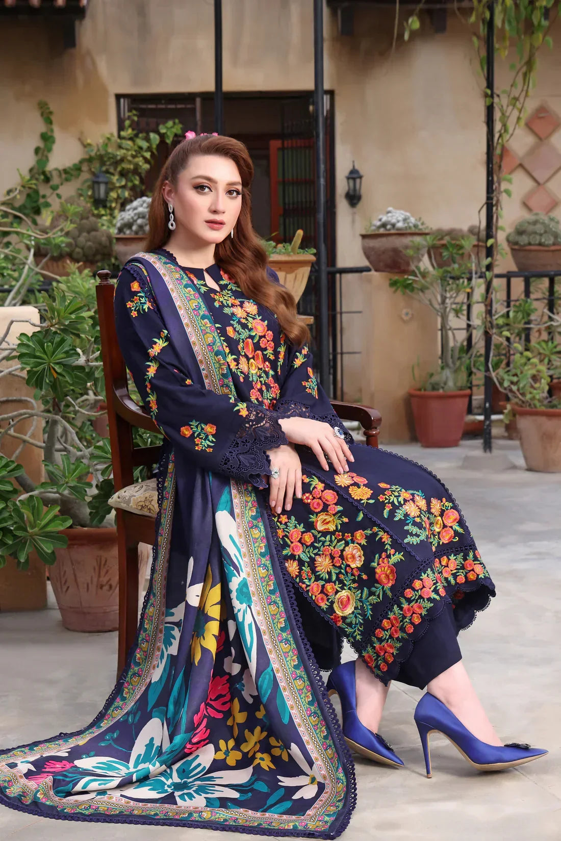 3PC LAWN UNSTITCHED - ANS373