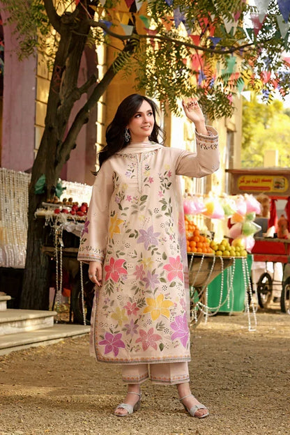 3PC  EMBROIDERED LAWN-ANS1111