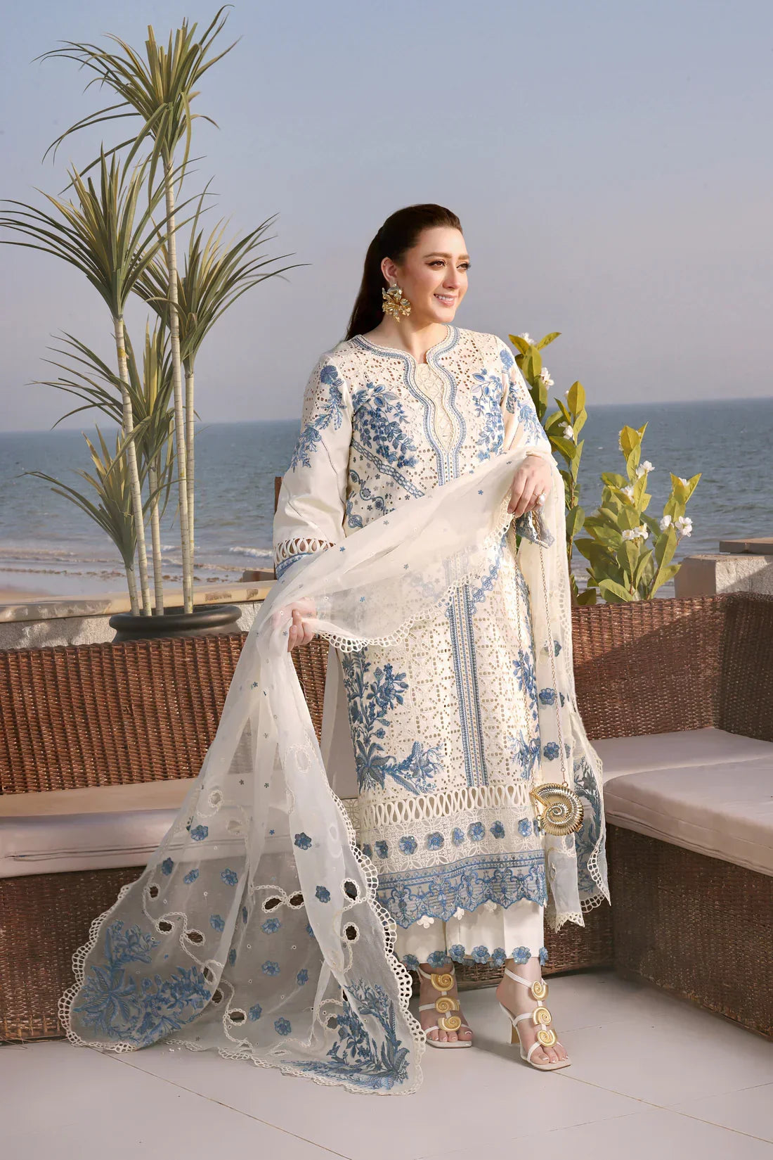 3PC EMBROIDERED LAWN-ANS3211