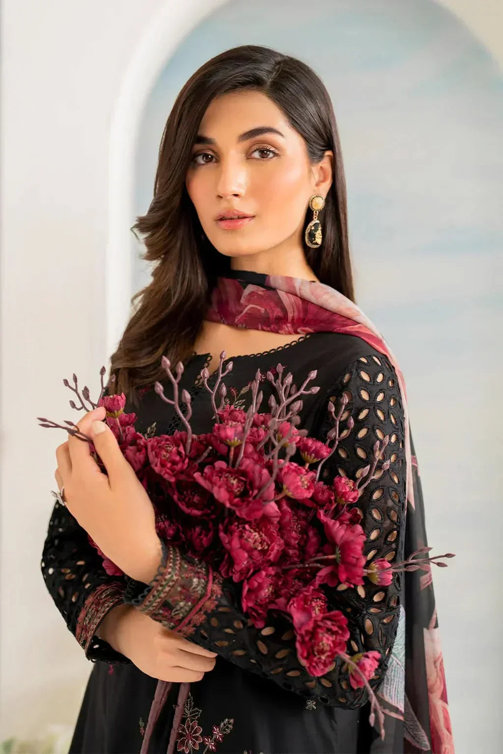 3 PC - EMBROIDERED LAWN SUIT -ANS1376