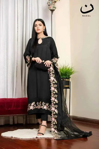 3PC EMBROIDERED LAWN SUIT - ANS001