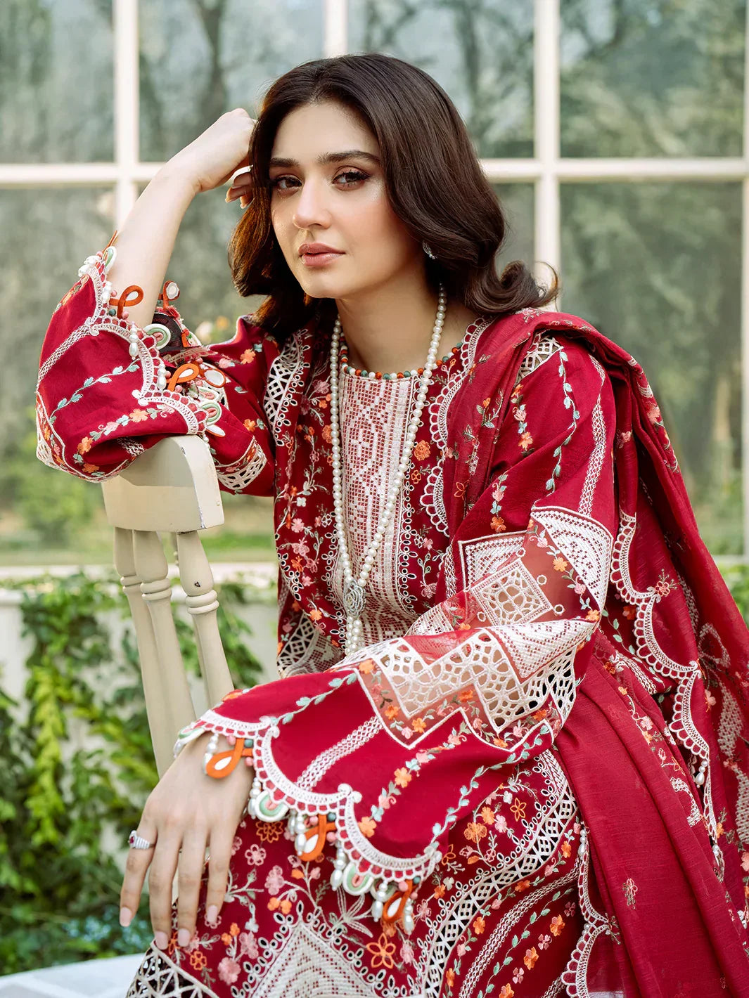 3PC UNSTITCHED LAWN SUIT - ANS1326