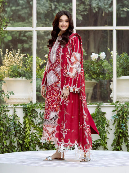3PC UNSTITCHED LAWN SUIT - ANS1326