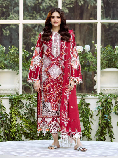 3PC UNSTITCHED LAWN SUIT - ANS1326