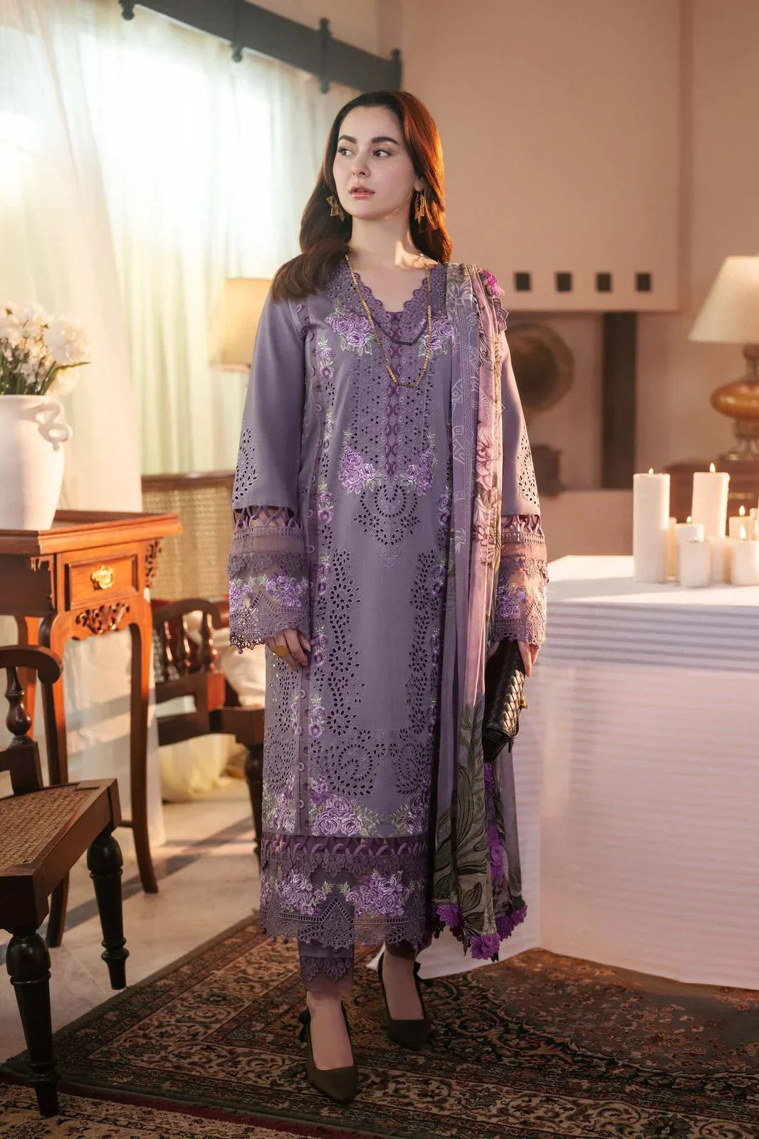 Lawn-3PC Chikankari Embroidered -ANS3210