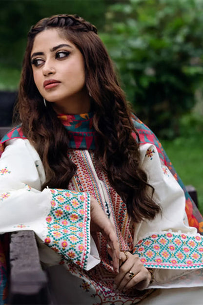 3PC  EMBROIDERED LAWN-ANS2222