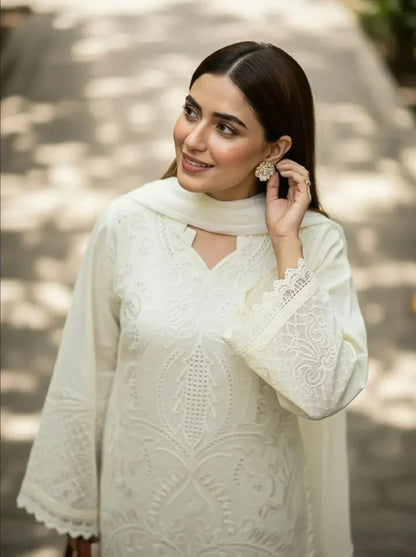 3 PC EMBROIDERED LAWN - ANS025