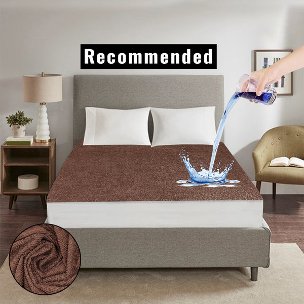 Terry Waterproof Mattress Cover - Brown