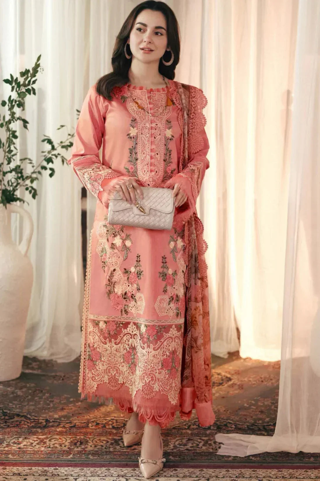3PC UNSTITCHED LAWN SUIT - ANS1613