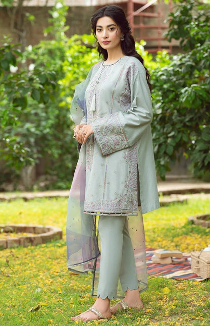 3 PC EMBROIDERED LAWN SUIT - ANS030