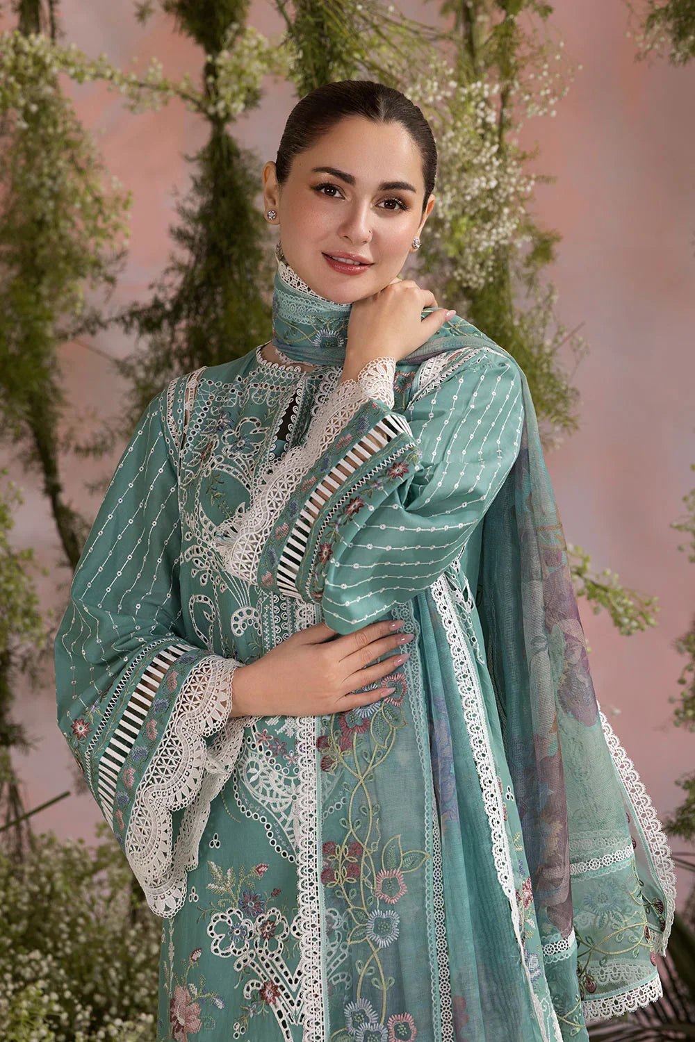 3PC EMBROIDERED LUXURY LAWN - ANS783