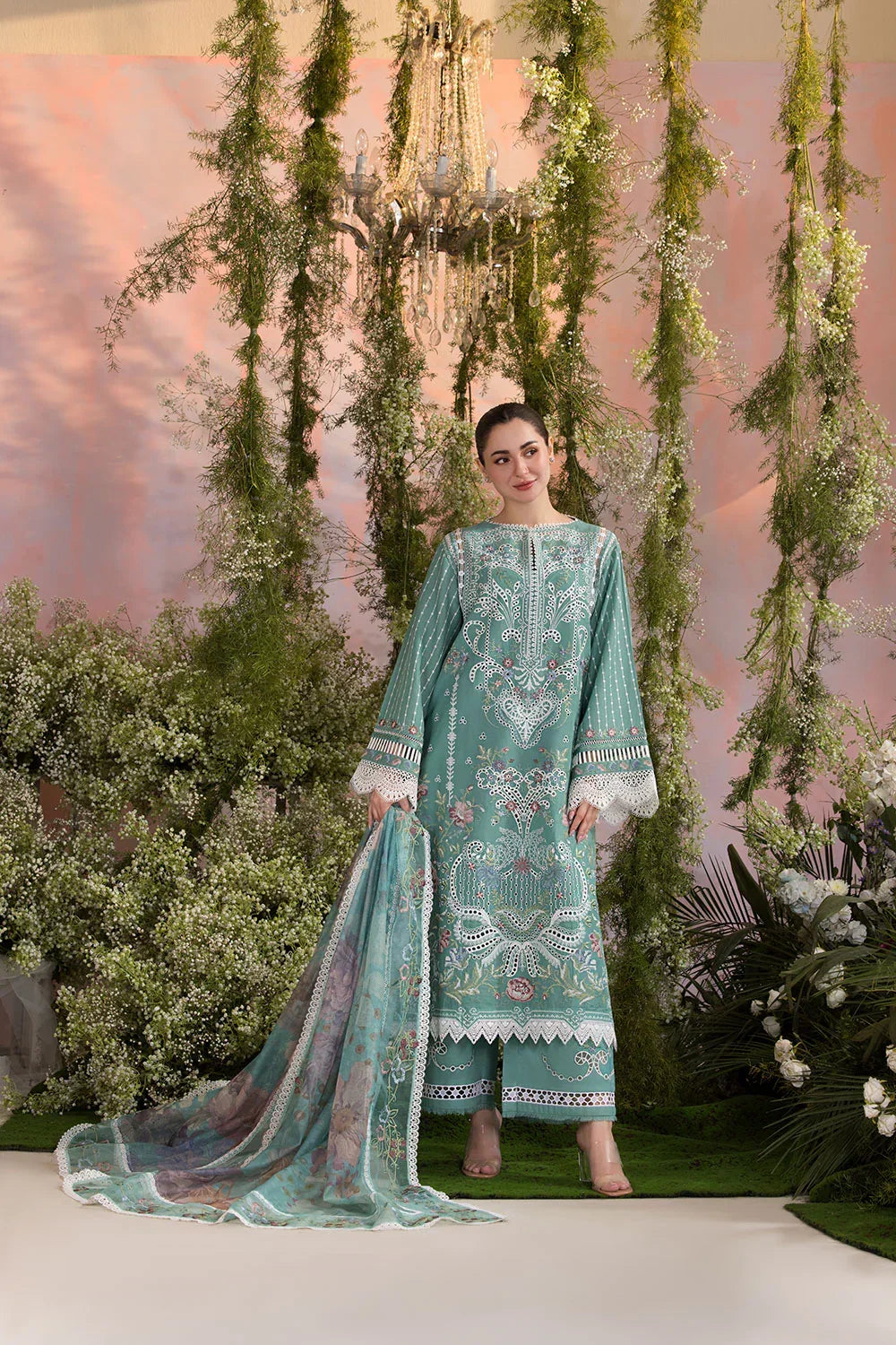 3PC EMBROIDERED LUXURY LAWN - ANS783