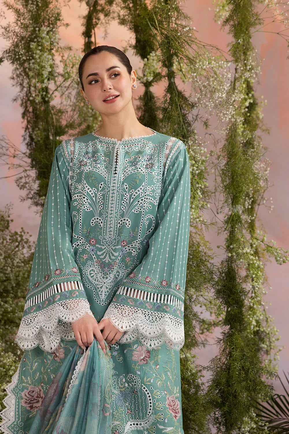 3PC EMBROIDERED LUXURY LAWN - ANS783