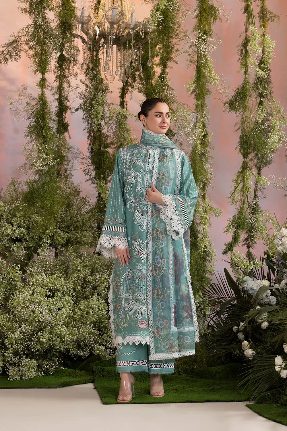 3PC EMBROIDERED LUXURY LAWN - ANS783