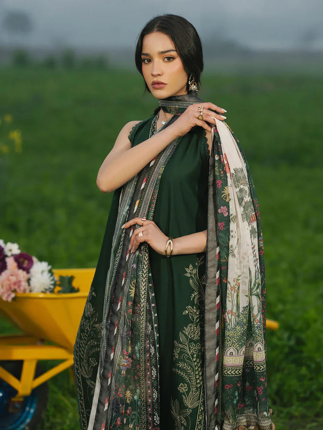 3 PC UNSTITCHED LAWN SUIT-ANS1770