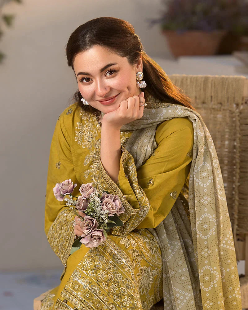 JANAN PARROT 3PC UNSTITCHED LAWN SUIT - ANS1770