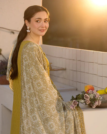 JANAN PARROT 3PC UNSTITCHED LAWN SUIT - ANS1770