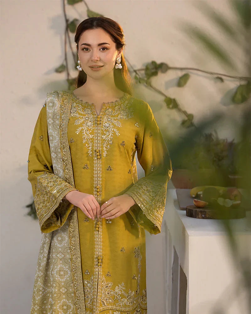 JANAN PARROT 3PC UNSTITCHED LAWN SUIT - ANS1770