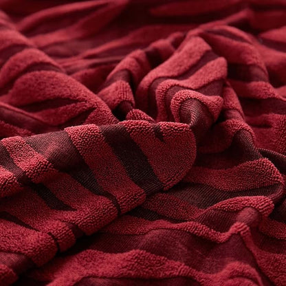 Zebra Velvet Sofa Covers (Maroon)