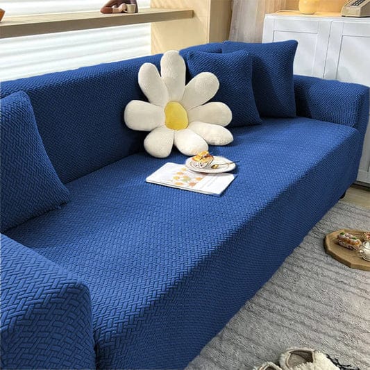 Stripe Jacquard Sofa Cover (Blue)