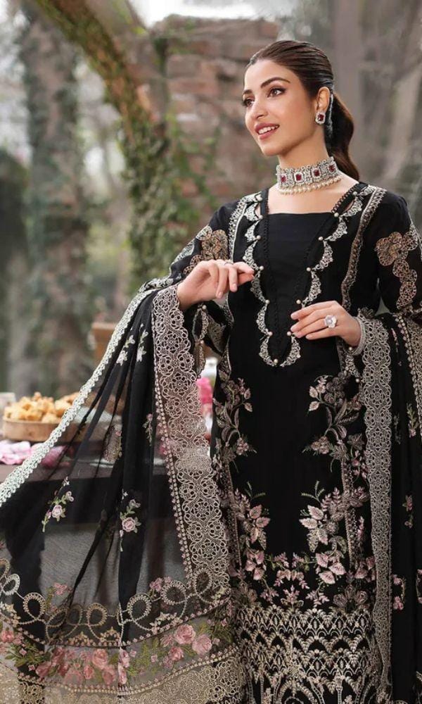 3PC EMBROIDERED LAWN-ANS3535