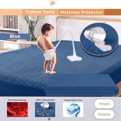 Water Proof Mattress Protector - Blue