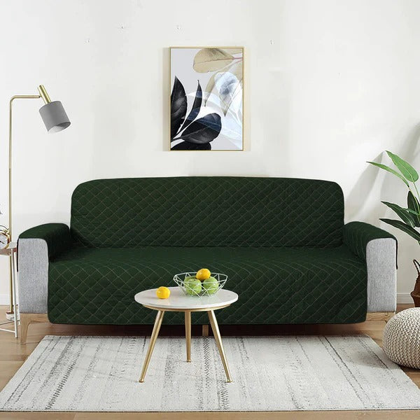 Cotton Quilted Sofa Runner - Sofa Coat Green