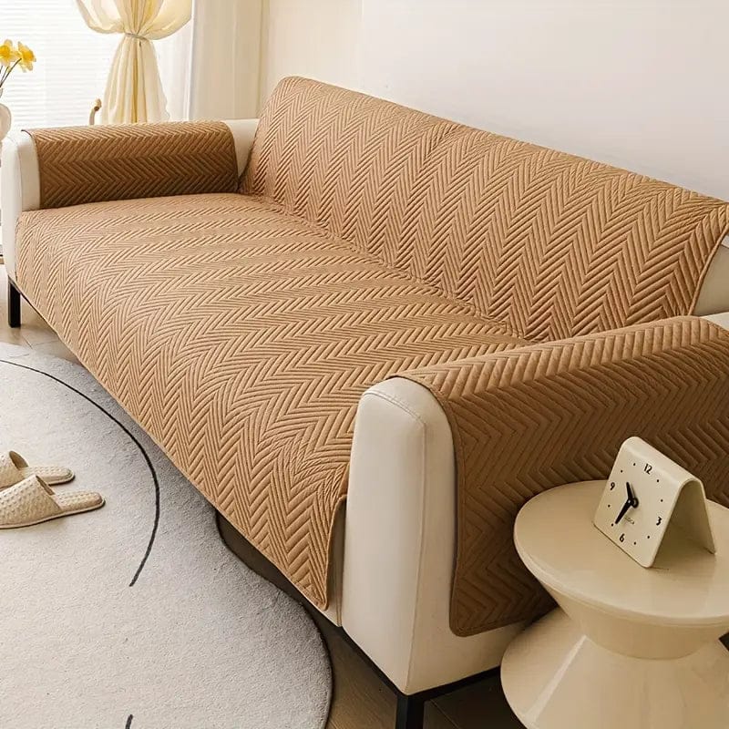 New Cotton Quilted Sofa Cover -Coper