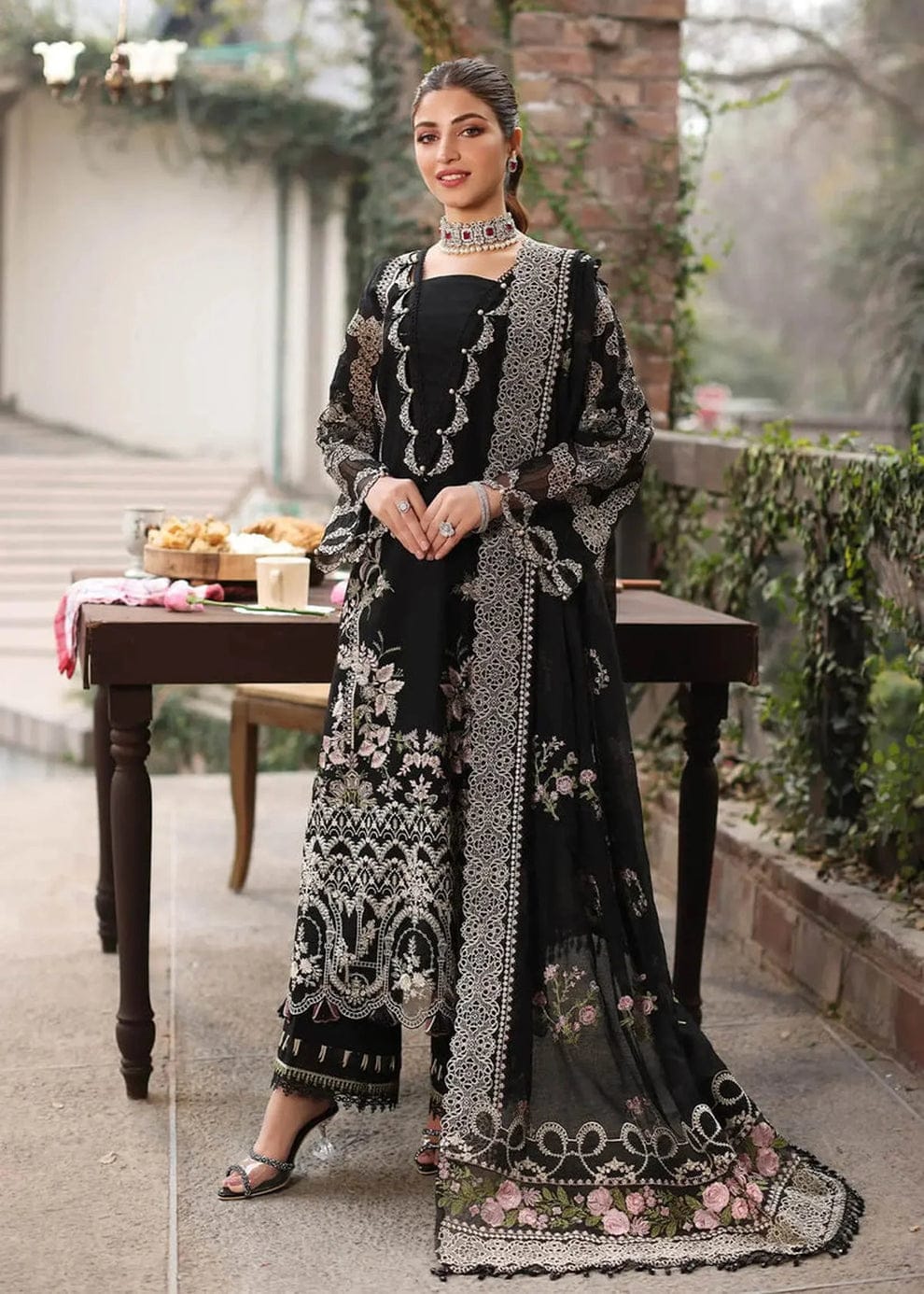 3PC EMBROIDERED LAWN-ANS3535
