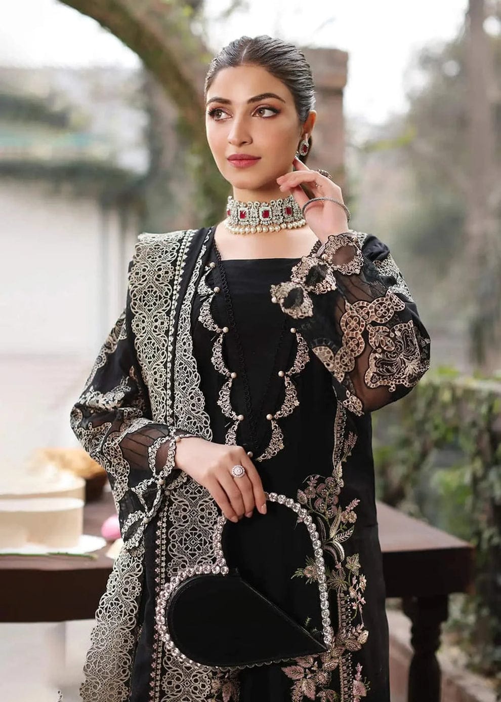 3PC EMBROIDERED LAWN-ANS3535