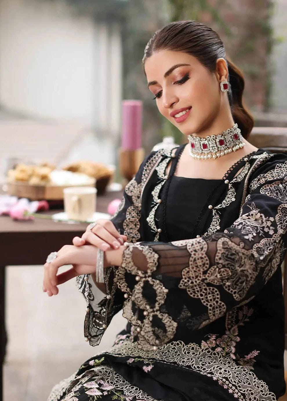 3PC EMBROIDERED LAWN-ANS3535