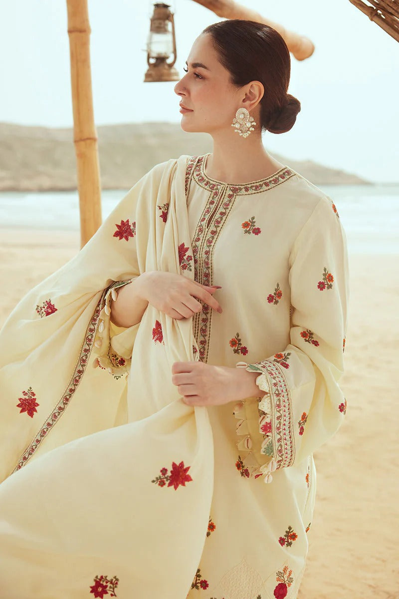 CREWEL CREAM-3PC  EMBROIDERED LAWN-ANS3299