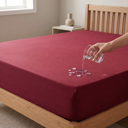 Water Proof Mattress Protector - Maroon