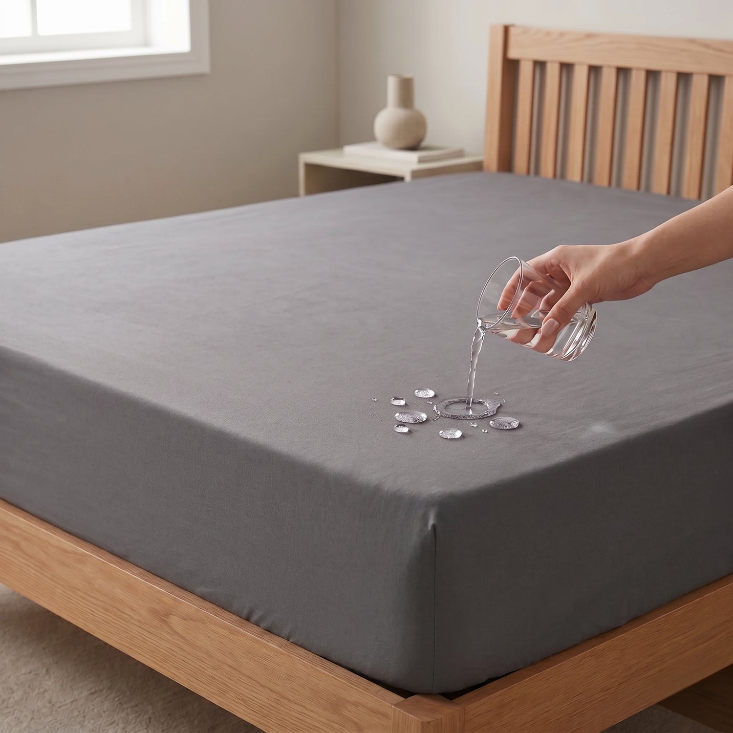 Water Proof Mattress Protector - Grey