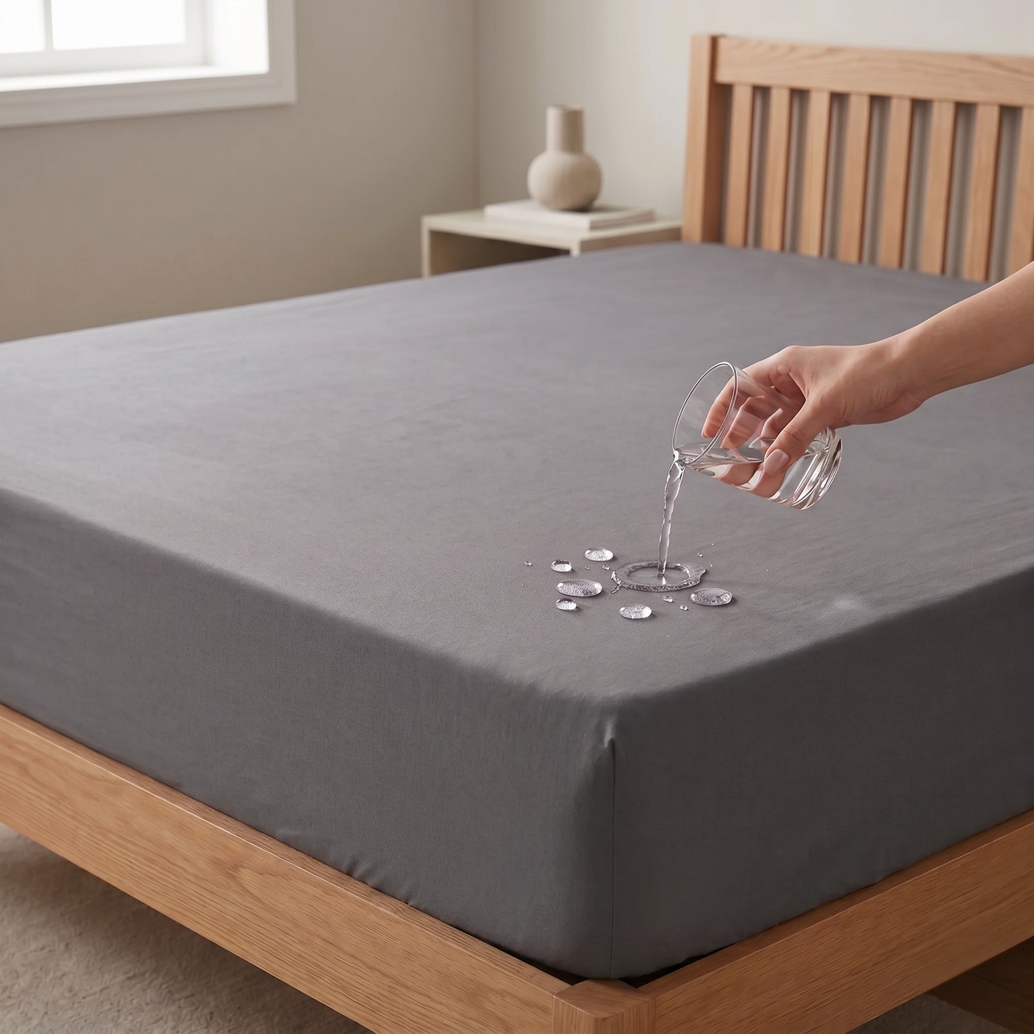 Water Proof Mattress Protector - Grey