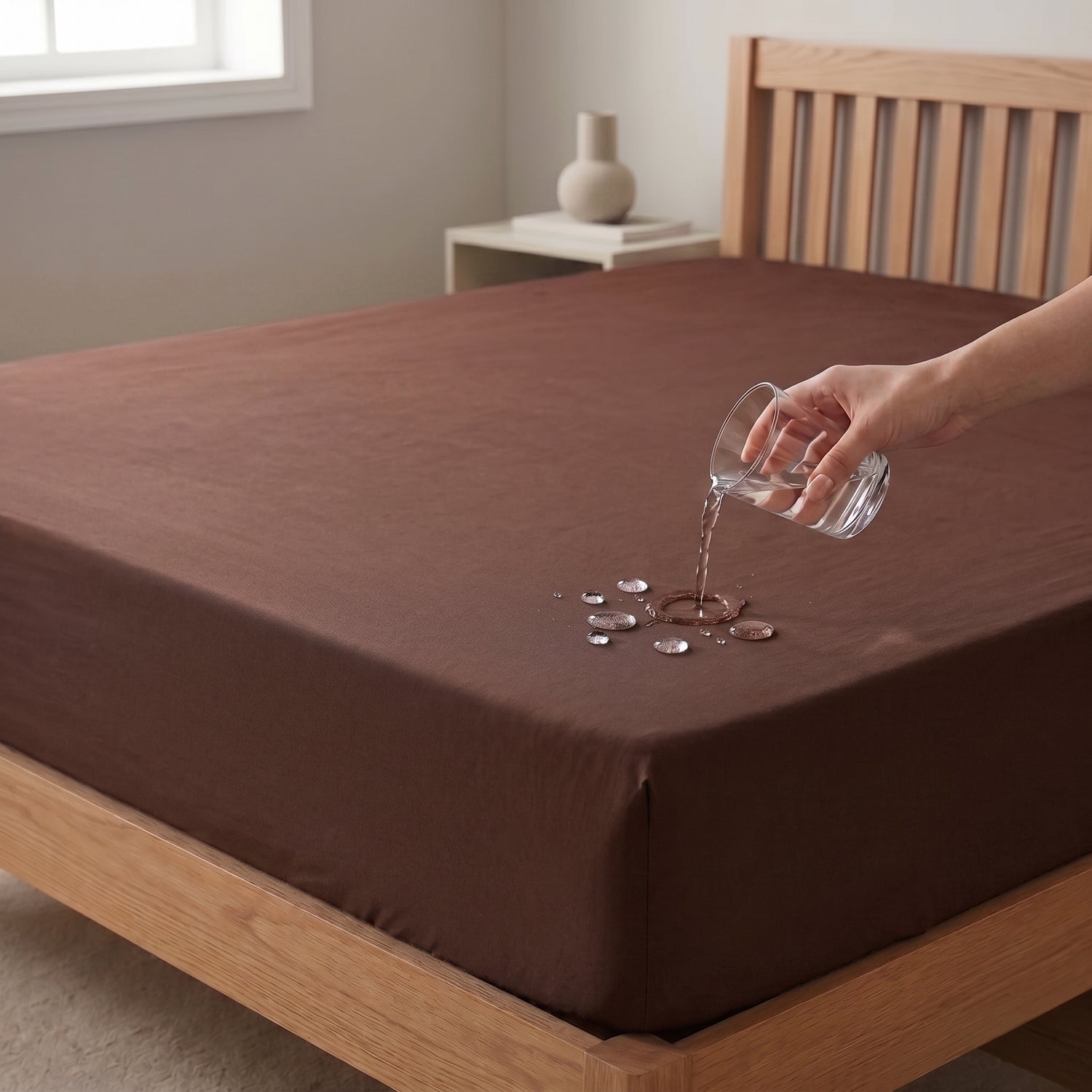 Water Proof Mattress Protector - Brown