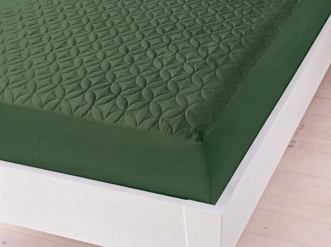 Quilted Ultrasonic Mattress Cover (Green)
