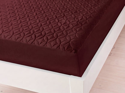 Quilted Ultrasonic Mattress Cover (mehroon)