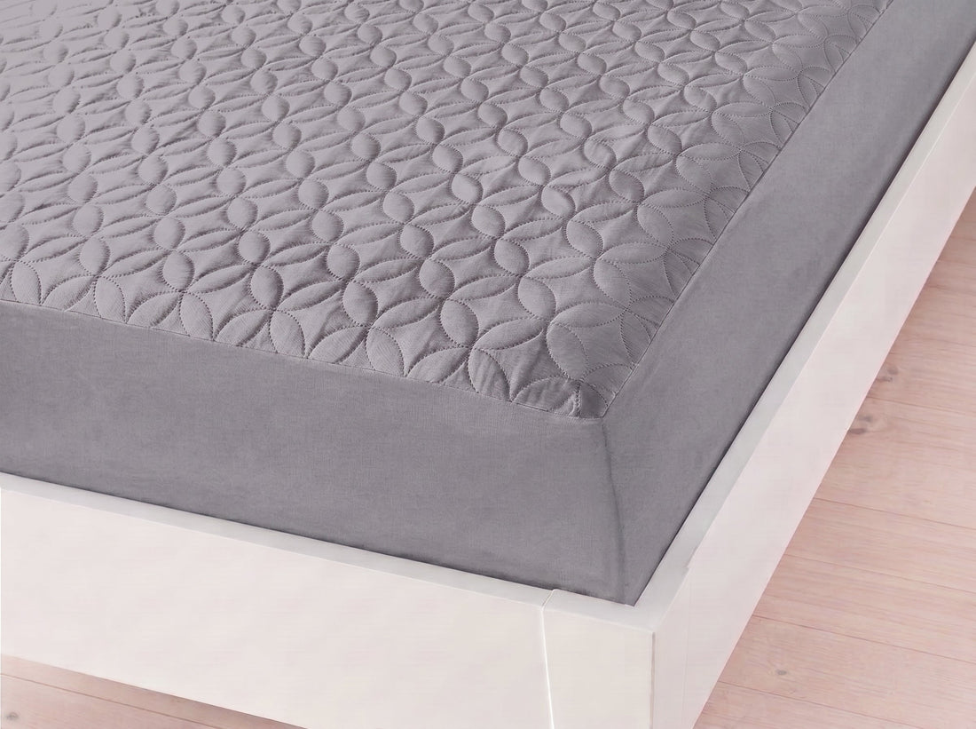 Quilted Ultrasonic Mattress Cover (Grey)