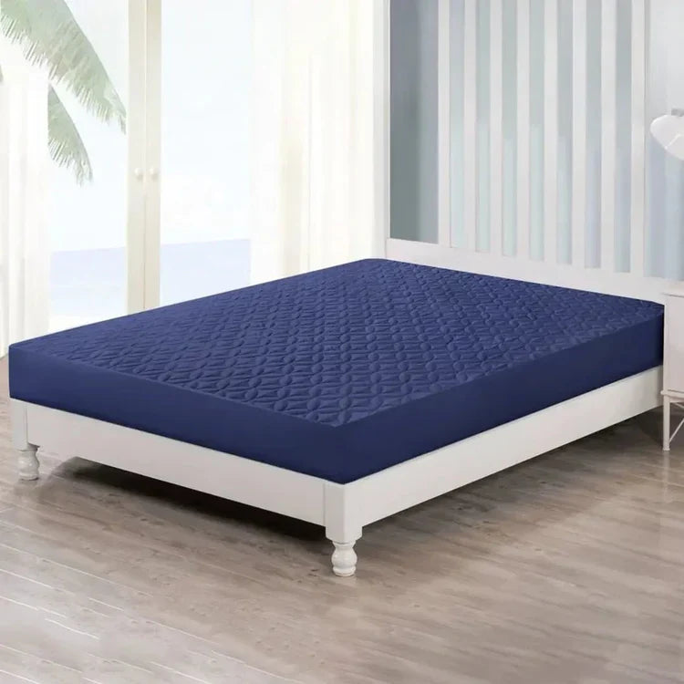 Quilted Ultrasonic Mattress Cover (Blue)