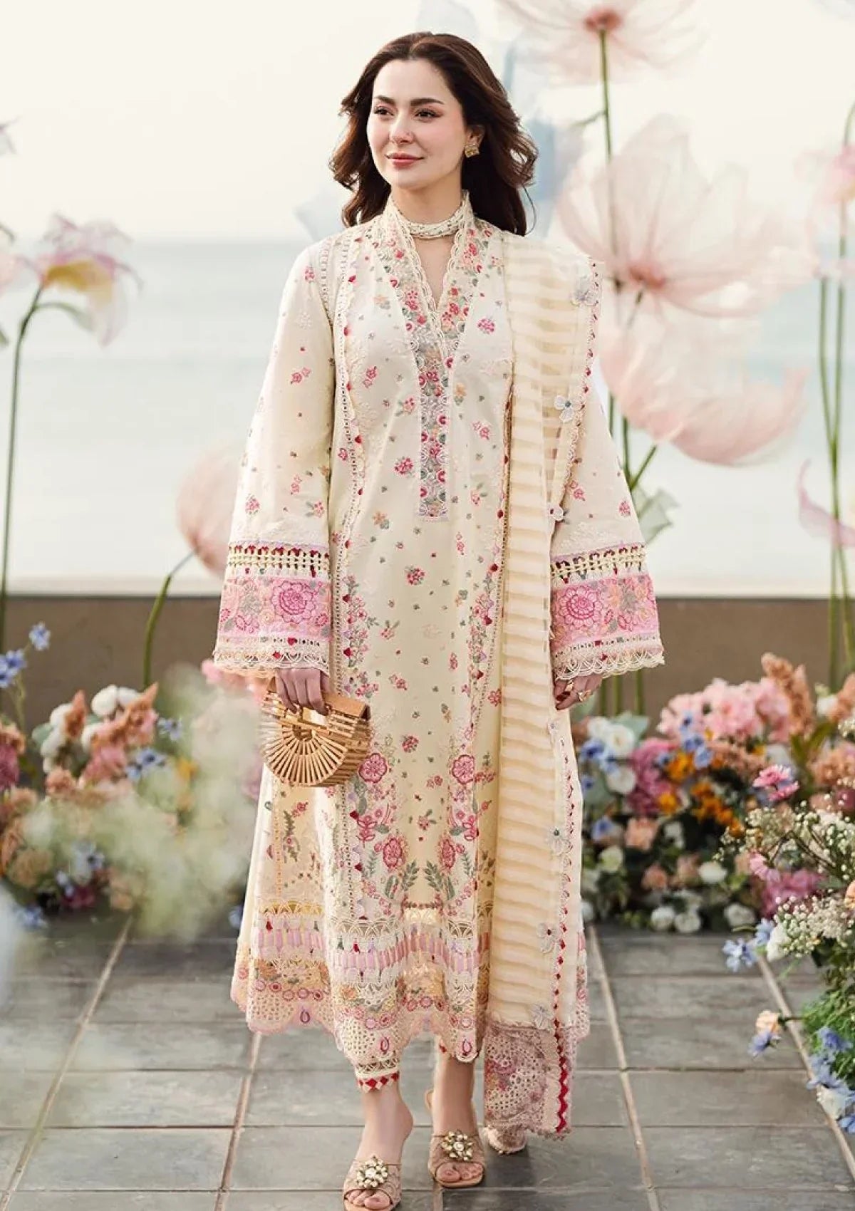 3PC EMBROIDERED LUXURY LAWN -ANS025