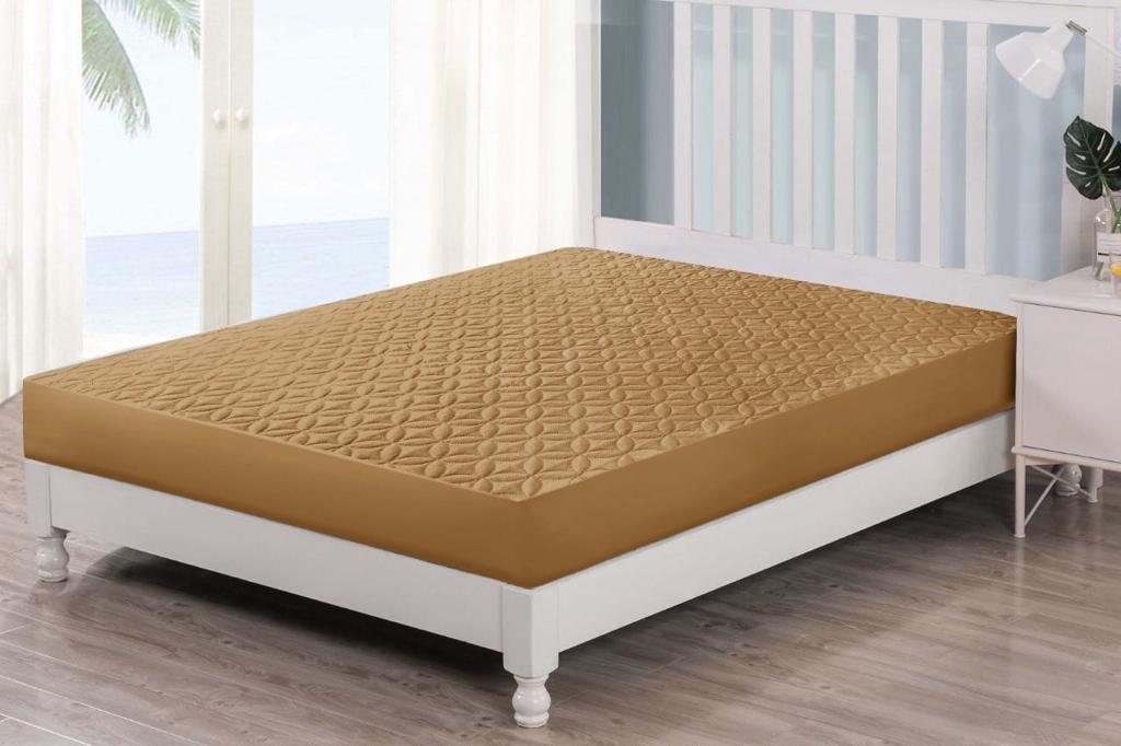 Quilted Ultrasonic Mattress Cover (Brown)