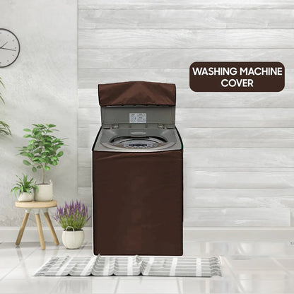 Zip Open Close Waterproof Top Loaded Washing Machine Cover (Brown Color - All Sizes Available)
