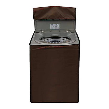 Zip Open Close Waterproof Top Loaded Washing Machine Cover (Brown Color - All Sizes Available)