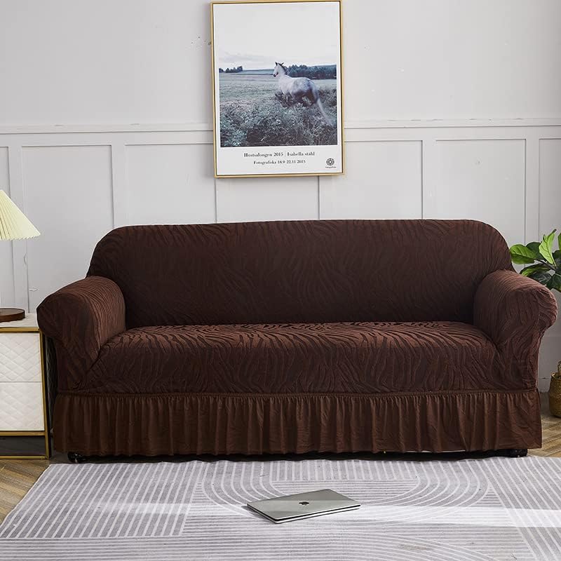 Zebra Velvet Sofa Covers (Dark Brown)